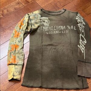 VINTAGE Women’s Long Sleeve Shirt - Brown and Orange